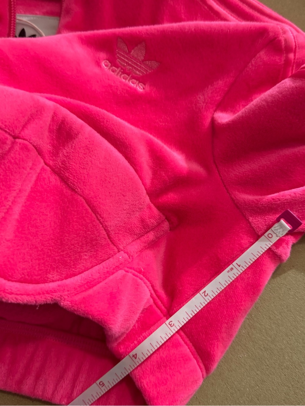 Adidas X Jeremy Scott Velour Crop TrackTop NWT Small Pink Y2K Bustier Streetwear - Picture 15 of 16